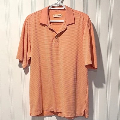Camisa Polo Jamaica Jaxx Coral Rayas Para Hombre Playa Verano Fibra Natural Vacay Foto 1 de 4