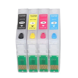Lot De 4 Cartouches D'encre Cyan Magenta Jaune Recharges Permanentes à Puce - Afbeelding 1 van 21