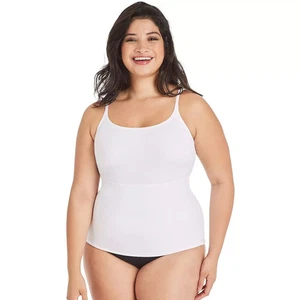 Maidenform X6726 Long Length Shaping Camisole Dressing Tank Top, White, 2XL - Picture 1 of 7