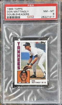 Topps Doubleheaders Don Mattingly 1989 PSA 8 POP 3 ¡con 2 superiores!  Nº PSA 10  Foto 1 de 2