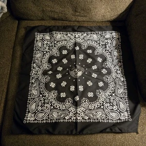 Harley Davidson Motorcycles Miller High Life Bandana Negro Blanco Paisley 21" - Imagen 1 de 5