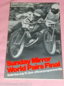 SPEEDWAY PROGRAMME - WORLD PARIS FINAL BELLE VUE - JULY 13 1971 - Picture 1 of 1