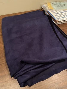 Navy Blue Microsuede Fabric Soft Suede Upholstery 58"W 9 Yards + 9yd 2.5’ Scrap - Picture 1 of 3