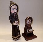 Rare Vintage Carved Spanish Religious Folk Naive Carving Holy Wood Figure Statue