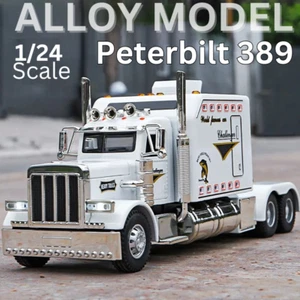 1:24 Scale Model For Peterbilt 389 Truck Trailer Head Diecast Metal Container - Picture 1 of 27