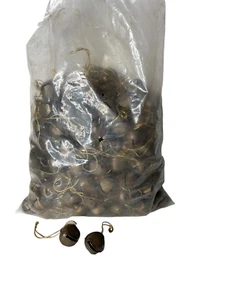 Vintage Large Lot 200 Christmas Jingle Bells Metal made Taiwan Bronze - Picture 1 of 5