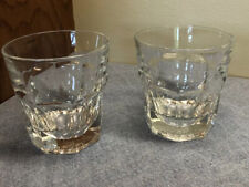 2 Libbey Rock Sharpe Duratuff Gibraltar CLEAR 3.25" Whiskey Glasses