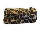 New Lalu Lalu Womens Ladies Girls Leopard Print Jute Zipper Cosmetic Purse Bag
