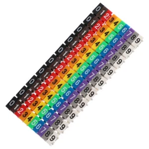 100pcs Cord Labels Electronics Cord Identification Tags Wire Markers 0- 9 - Afbeelding 1 van 12