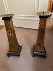 A Pair Of Chinese solid Gilt Painted floral and butteflies Candlesticks