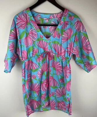 Lilly Pulitzer S Top Cubre Tropical Rosa Aqua Foto 1 de 4