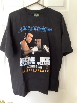Genuine Caesar's Palace Las Vegas 1998 Oscar De La Hoya v Ike Quartey Boxing Tee - Image 1 of 4