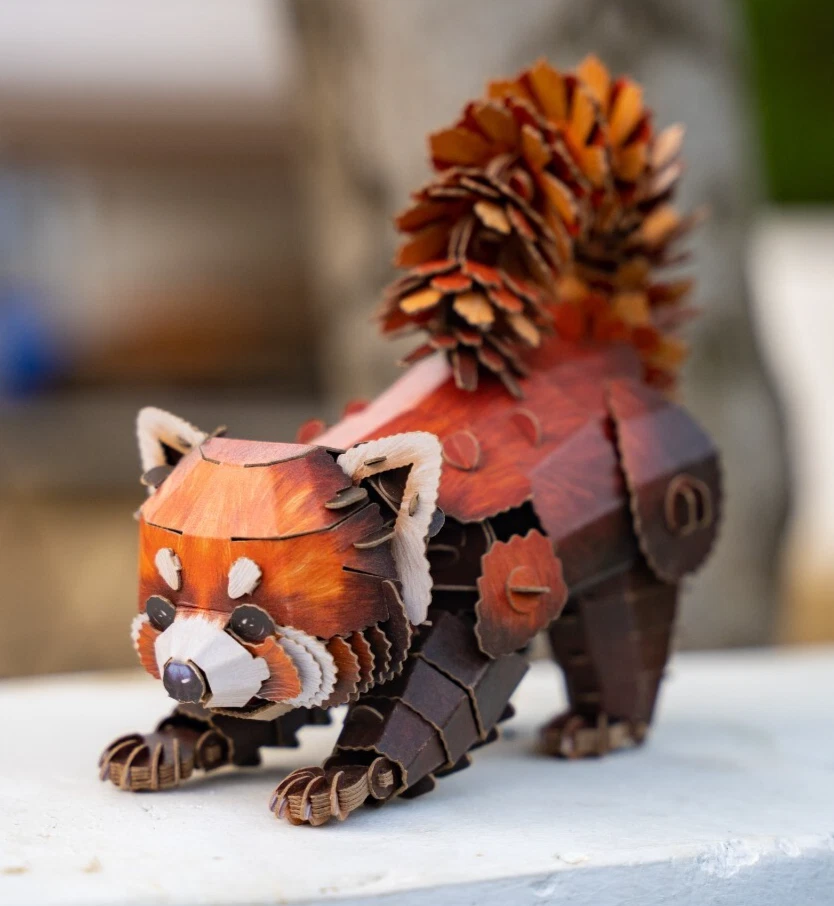 MakeBug B0013 Red Panda 3D Kraft Paper Puzzle - Image 1 of 4