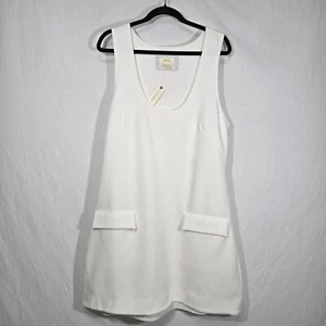 MAEVE by ANTHROPOLOGIE Sirencore Elevated Basic IVORY Texture Mini Dress Size XL - Picture 1 of 22