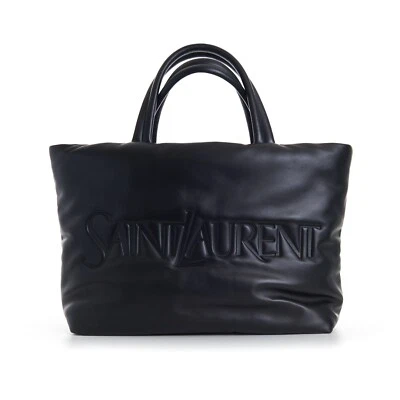 SAINT LAURENT 3290$ Black Large Wide Puffer Tote In Nappa Lambskin - Image 1 of 4