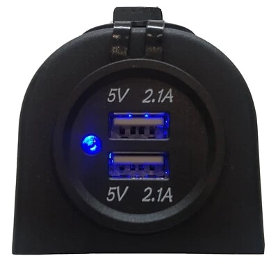DUAL USB 4.2A CHARGER 12V 24V SOCKET OUTLET SURFACE MOUNT 4X4  CAR MARINE AU - image 1 of 4