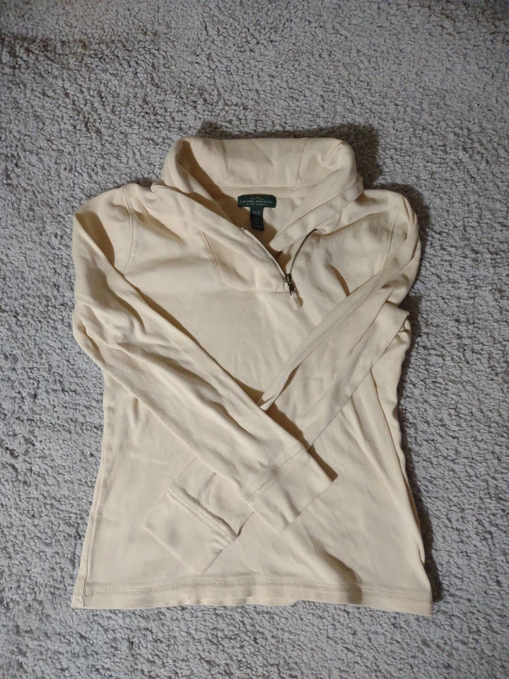 Pullover mediano Ralph Lauren Y2K media capucha color crema para niños Foto 1 de 4