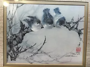 LENA Y. LIU Birds Framed & Matted Signed & Numbered Print EX cond - Picture 1 of 13