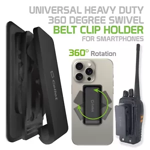 Heavy Duty Belt Clip Holster / 3M adhesive Compatible with iPhone, Galaxy, Pixel - Picture 1 of 8