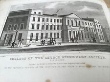 Antique Print-London c1827 - Church Missionary Society - Islington