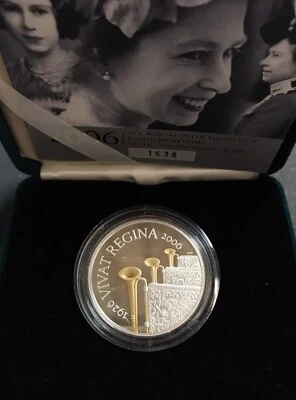 UK GREAT BRITAIN GRAN BRETAGNA QUEEN ELIZABETH  80th BIRTHDAY PIEDFORT 5 POUNDS - Image 1 of 2