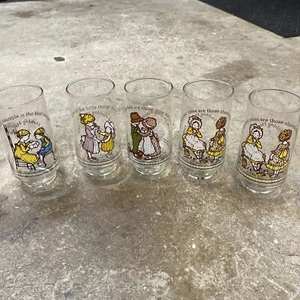 Holly Hobbie Drinking Glass Brown 1977 American Greetings Coca Cola - Picture 1 of 4