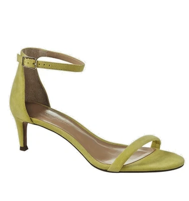 Banana Republic~Amarillo~Cuero~Gamuza~Desnudo~Gatito~Tacón~Sandalia~¡Talla 8M! Foto 1 de 4