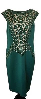 Tadashi Shoji Sz 16 Sheath Embroidered Sleeveless Cocktail Holiday Dress BNWT - Image 1 of 4