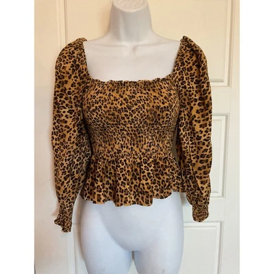 Francesca's Animal Cheetah Print Crop Top M - Изображение 1 из 4