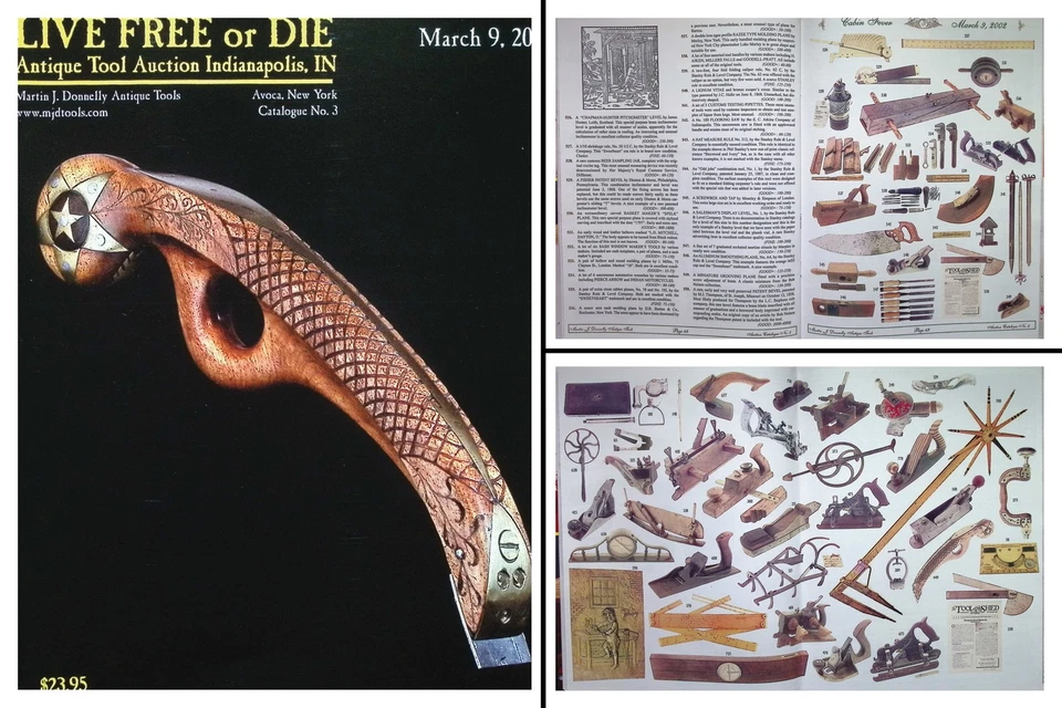 Catálogo de subasta de herramientas antiguas a todo color marzo 2002 con precios realizados Foto 1 de 1