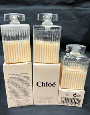 LOTE de 3 ~NUEVO~ *CHLOE* de Chloe Loción Corporal Perfumada - 0.6 oz cada uno - Tamaño de viaje Foto 1 de 4