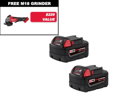 Amoladora angular inalámbrica Milwaukee 2880-20 M18 18V + batería 48-11-1852 - 2 paquetes Foto 1 de 4