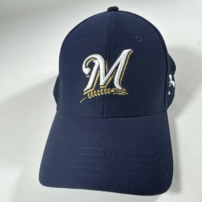 Gorra/gorra de béisbol ajustable con tirantes bordada Under Armour de los Milwaukee Brewers Foto 1 de 4