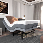 Cadre de lit réglable intelligent Queen Zero Clearance double massage avec matelas 12 pouces