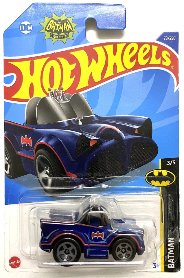 Hot Wheels 2022 78/250 2022 Batman 3/5 Classic TV Series Batmobile Toon MOSC - Image 1 of 1