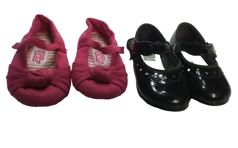 2 pr Zapatos Bebé Niña Pequeños Pasos Charol y Dedos Adolescentes Vestido Rosa Talla 3 Foto 1 de 4