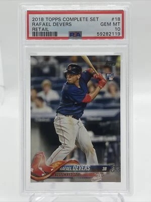 RAFAEL DEVERS  2018 TOPPS COMPLETE S ET RETAIL  #18 RC ROOKIE  PSA 10    2119 - Image 1 of 2