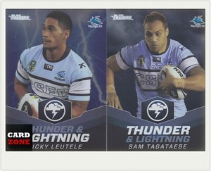 2015 TLA NRL TRADERS TRADING CARD THUNDER&LIGHTNING TL21 TAGATAESE+TL22 LEUTELE