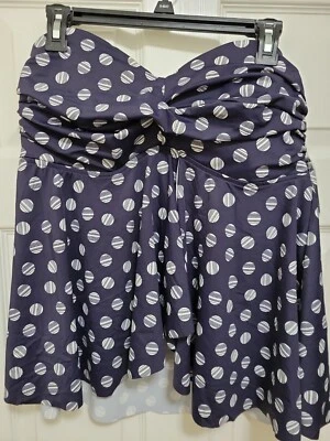 Camiseta Tankini Halter Lunares Talla 14 Azul Marino Nueva con Etiquetas Foto 1 de 4