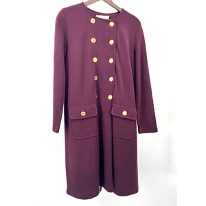 Vintage Adrienne Vittadini Knit Dress Jacket Purple Women's Size 14 - Picture 1 of 8