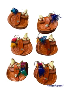 LLAVERO DE CUERO HECHO A MANO DE 12 PIEZAS, CUERO LABRADO A MANO, BOLSO DE MONEDAS LLAVERO - Imagen 1 de 7