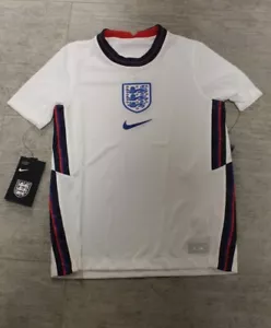 Nike Fútbol Niños Inglaterra Heim Camiseta Local Blanco Azul Tamaño S 128-137cm - Imagen 1 de 6