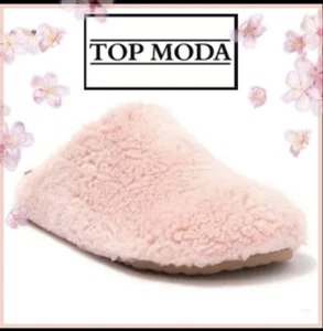 Top Moda - Debra Faux Shearling Pantoffel rot Größe 8 - Bild 1 von 6