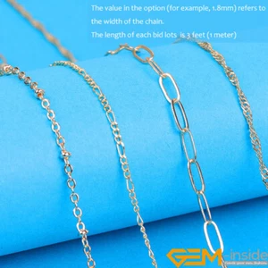 Cadenas clásicas de collar de cable llenas de oro amarillo fabricación de joyas hallazgo de 3 pies - Imagen 1 de 105