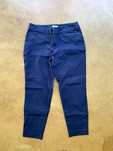 MAISON JULES Womens Pocketed Zippered Straight leg Pants, Navy, Size 10 - Picture 1 of 2
