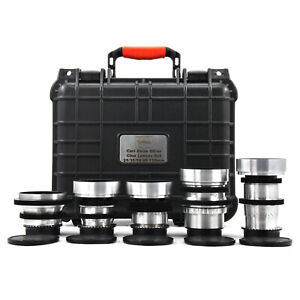 Carl Zeiss 25/35/58/80/135mm Cine Modded Lenses Set For Canon EF Mount w/ Case!