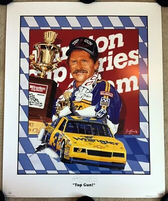 DALE EARNHARDT SR Signed Autographed 23x28 Sam Bass Lithograph, Poster, JSA - Image 1 of 4