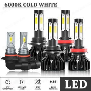 For Lincoln LS 2003 2004 2005 LED Headlight + Fog Light Bulbs 6000K Cold White