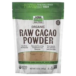 Now Foods Real Food Organic Raw Cacao Powder 12 oz 340 g Non-GMO, Organic, Raw, - Picture 1 of 5