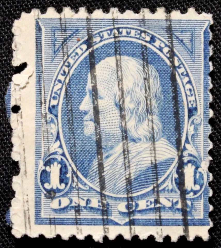 US Stamp Scott #247 ~ 1894 1c Franklin, blue, unwatermarked RL09 - Image 1 of 1